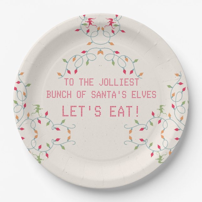 Plato De Papel Friendsmas Jolly Navidades Bunch Fiesta de vacacio (Anverso)