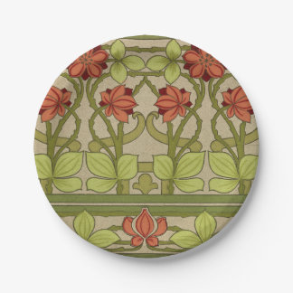 Plato De Papel Frieze Border Art Nouveau Floral