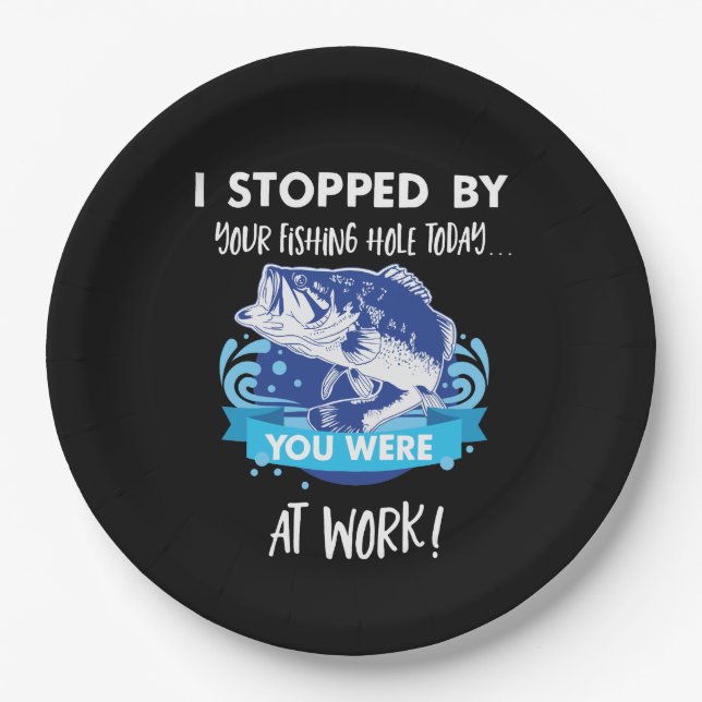 Plato De Papel Fritada de pescado del retiro del cumpleaños del (Anverso)