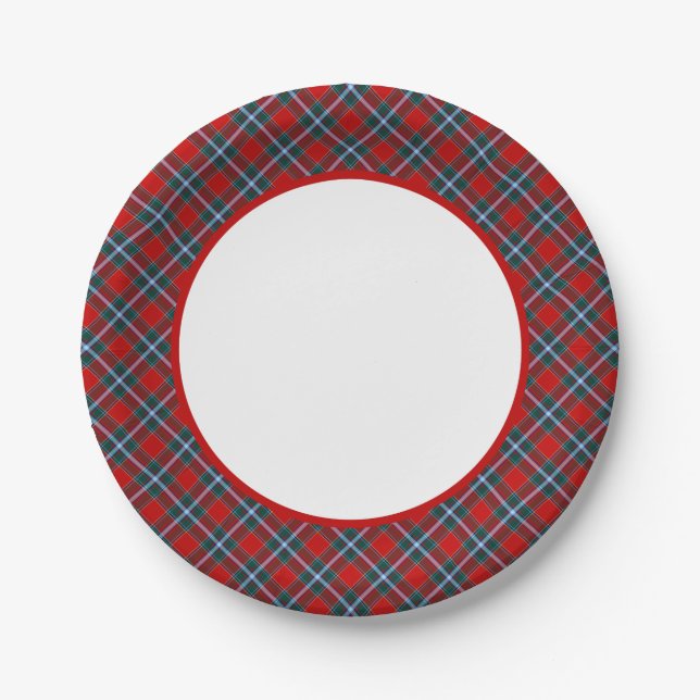 Plato De Papel Frontera Clan Drummond Tartan (Anverso)