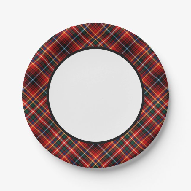Plato De Papel Frontera Clan Innes Tartan (Anverso)