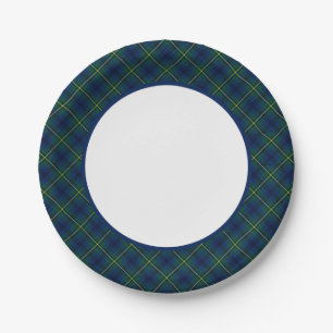 Plato De Papel Frontera Clan Johnston Tartan