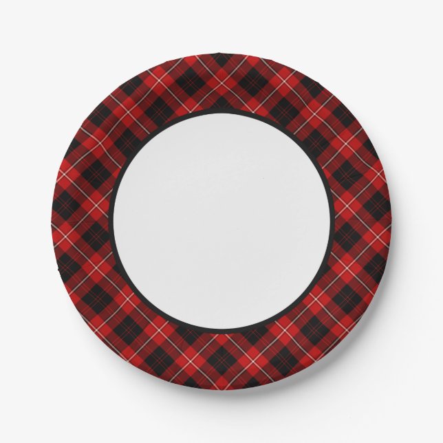 Plato De Papel Frontera Cunningham Tartan (Anverso)