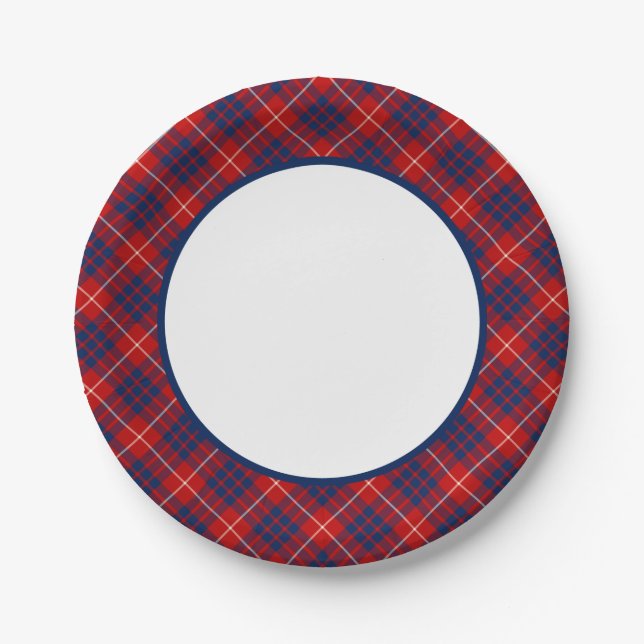 Plato De Papel Frontera de Clan Hamilton Tartan (Anverso)