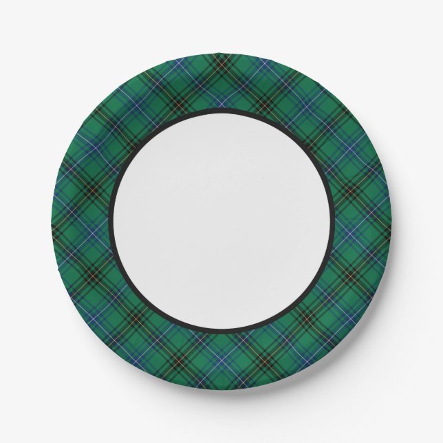 Plato De Papel Frontera de Clan Henderson Tartan (Anverso)