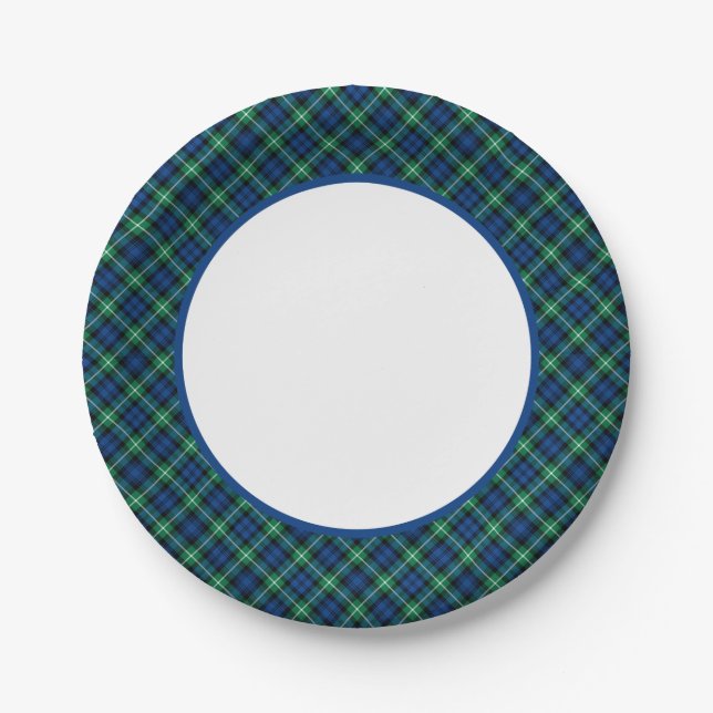 Plato De Papel Frontera de Clan Lamont Tartán (Anverso)