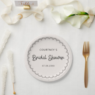 Plato De Papel Frontera de vieiras Ducha de novias