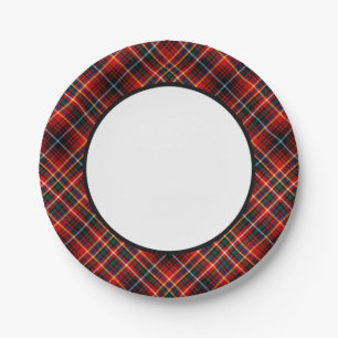 Plato De Papel Frontera del tartán de Innes del clan