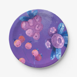 Plato De Papel Frost Berry Winter Fiesta