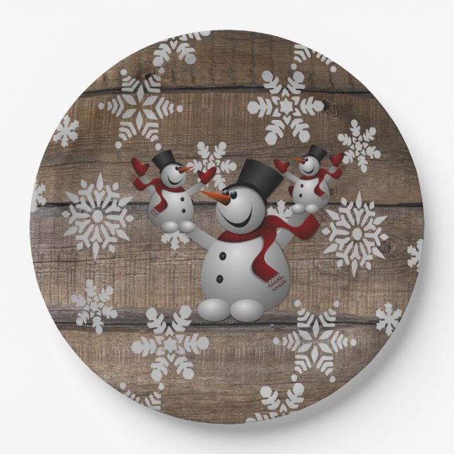 Plato De Papel Frosty El Hombre De Nieve (Anverso)