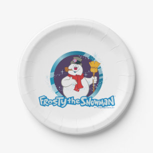 Plato De Papel Frosty the Snowman™   Retrato escarchado mágico