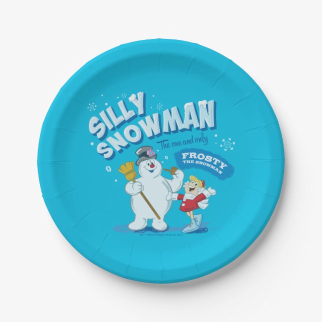 Plato De Papel Frosty the Snowman™ | "Silly Snowman" (Anverso)