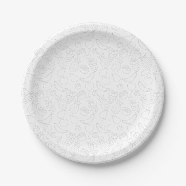 Plato De Papel Fruit seamless pattern | Fruit surface pattern 58 (Anverso)