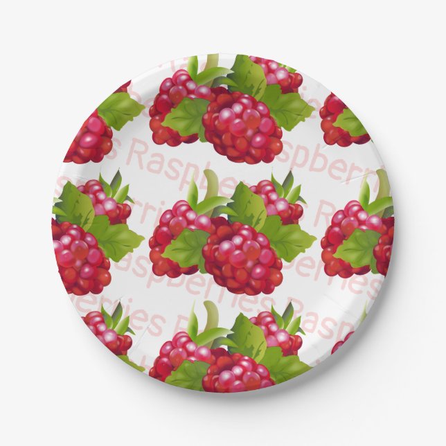 Plato De Papel Fruta de frambuesa (Anverso)