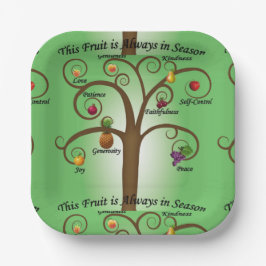 Plato De Papel Fruta del espíritu siempre en temporada