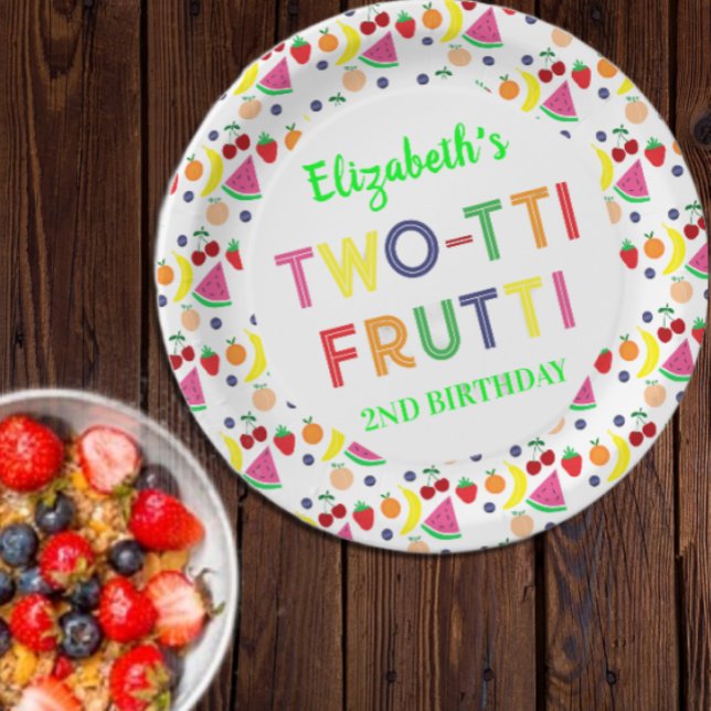 Plato De Papel Fruta Dos-tti Frutti 2do Cumpleaños (Subido por el creador)