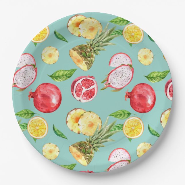 Plato De Papel Fruta tropical (Anverso)