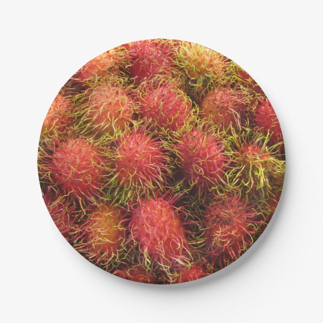 Plato De Papel Fruta tropical de Rambutan (Anverso)