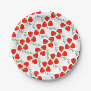 Plato De Papel Fruta Y Flores De Fresa Cuta De Berry