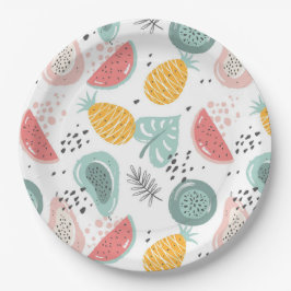 Plato De Papel Fruta y oliage