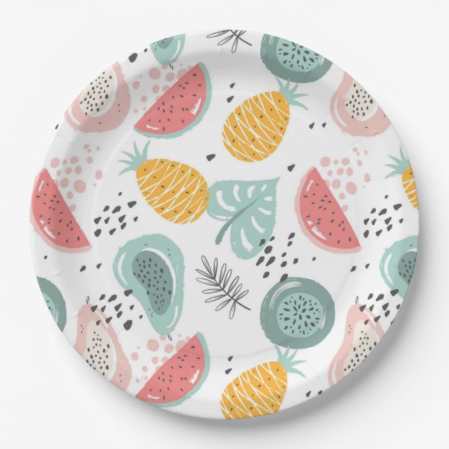 Plato De Papel Fruta y oliage (Anverso)