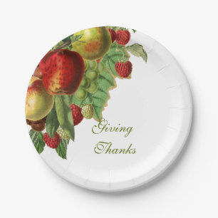 Plato De Papel Frutas de cosecha