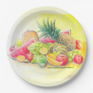 Plato De Papel Frutas felices