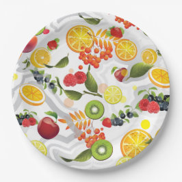Plato De Papel Frutas mixtas 5