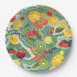 Plato De Papel Frutas mixtas 7