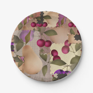 Plato De Papel Frutas, patchwork