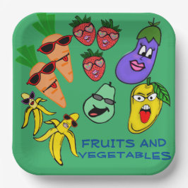 PLATO DE PAPEL FRUTAS Y VERDURAS