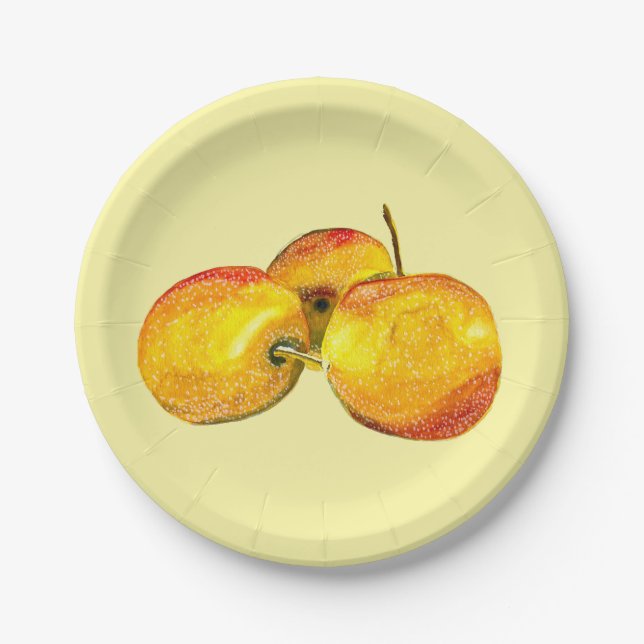Plato De Papel Fruto de la fruta de la acuarela (Anverso)