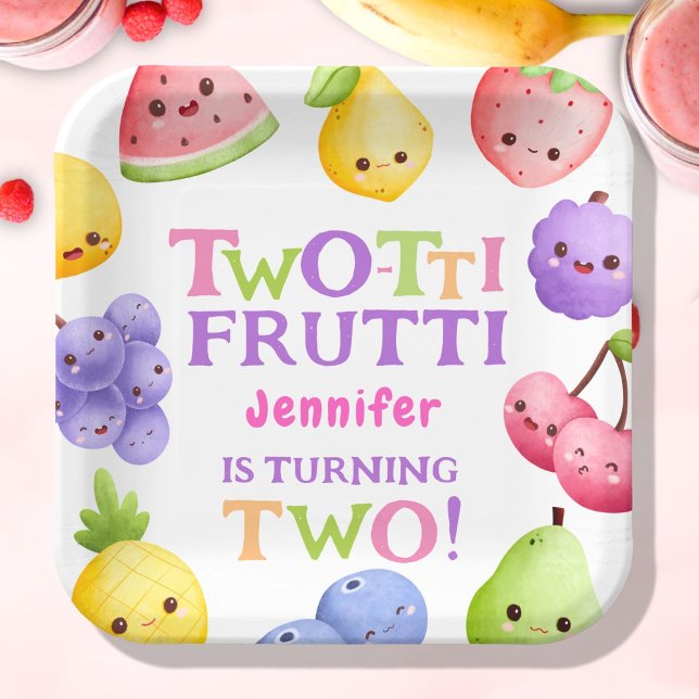 Plato De Papel ¡Frutti de dos toneladas! Segundo cumpleaños del c (Subido por el creador)