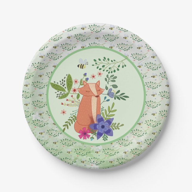 Plato De Papel Fuchs im Wald Pappteller (Anverso)
