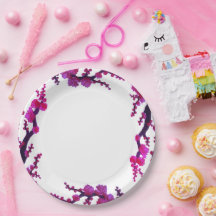 Fuchsia Sakura Flores de papel de pintura