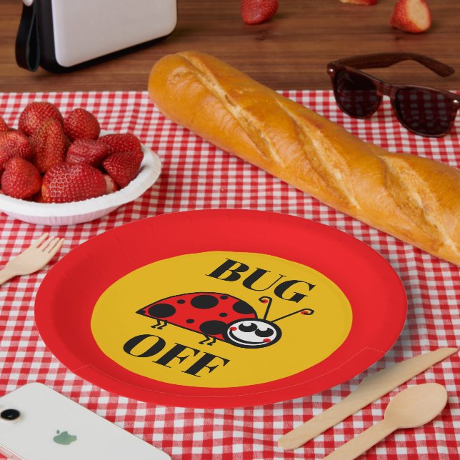 Plato de papel fuera bicho (Picnic)
