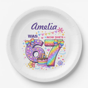 Plato De Papel Fui 6 Ahora Soy 7 Chicas Cumpleaños 7
