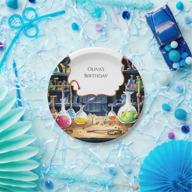 Plato De Papel Fun Chemistry Lab Científico Cumpleaños (Fiesta)