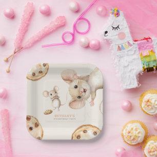 Plato De Papel Fun Cute Mice Cookies Cualquier Fiesta de Cumpleañ