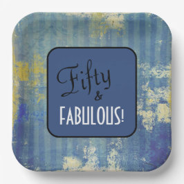 Plato De Papel ¡Fun Denim Patrón Cincuenta Y FABULOSO! 50 cumplea
