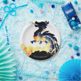 Plato De Papel Fun Dragon mítico cumpleaños
