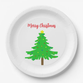 Plato De Papel Fun Festive Merry Christmas Trees