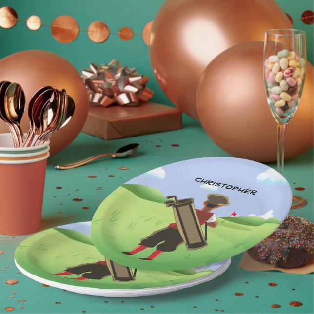 Plato De Papel Fun golf personalizado en campo de golf (Multi)