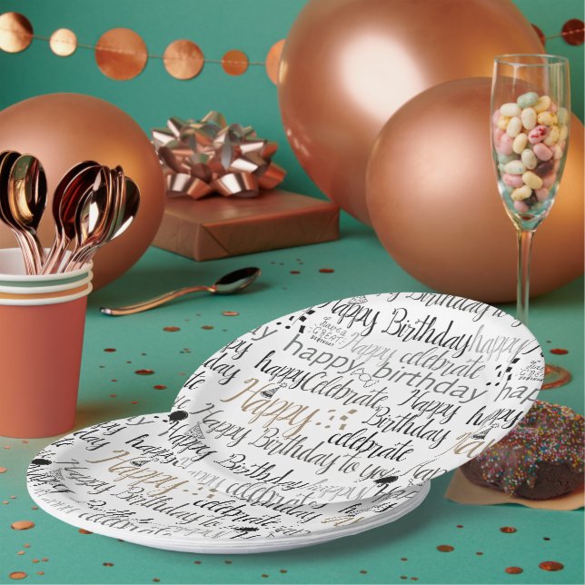 Plato De Papel Fun Happy Balloons Birthday (Multi)