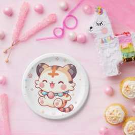Plato De Papel Fun Happy Tiger Baby Shower