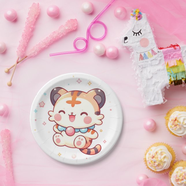 Plato De Papel Fun Happy Tiger Baby Shower (Fiesta)