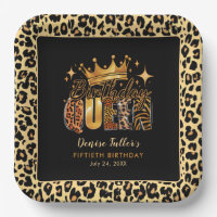Fun Leopard Birthday Queen Cincuenta Años