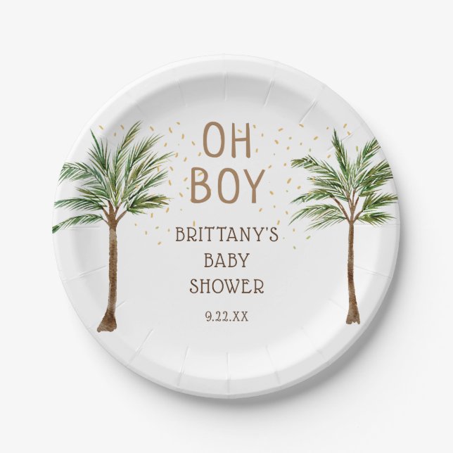 Plato De Papel Fun Oh Boy Jungle Safari Baby Shower (Anverso)