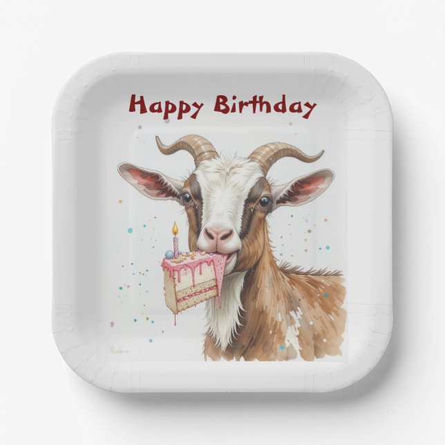 Plato De Papel Fun Old Goat Over the Hill Birthday (Anverso)