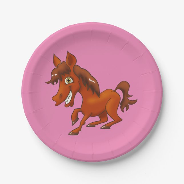 Plato De Papel Fun Personalizado Horse (Anverso)